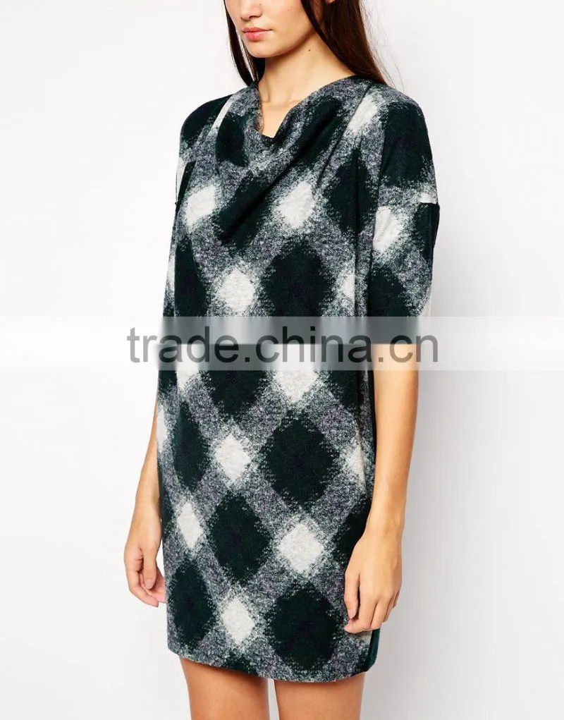 2014 Wholesale Oversized Dress in Geometric Wool