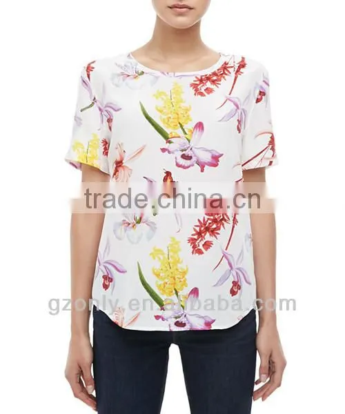 Embroidered Voile Tunic ladies blouse designs