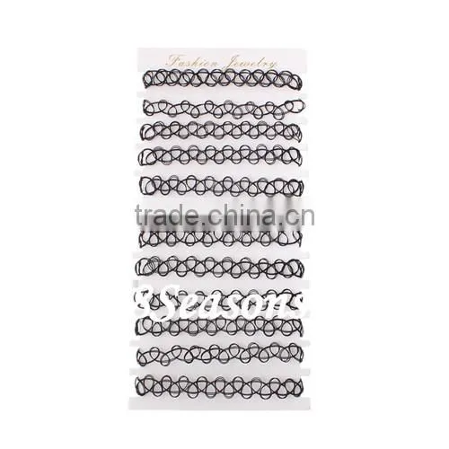 Hot Fashion Black Nylon Imitation Bracelets Temporary Tattoo Sticker