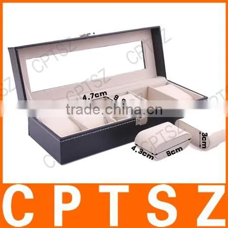 Beautifully six windows standard edition leather watch display box storage box watch box watch