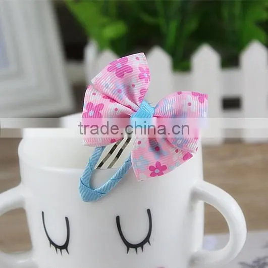 2015 fashion ,beautiful and cute ribbon hair clip design for kids