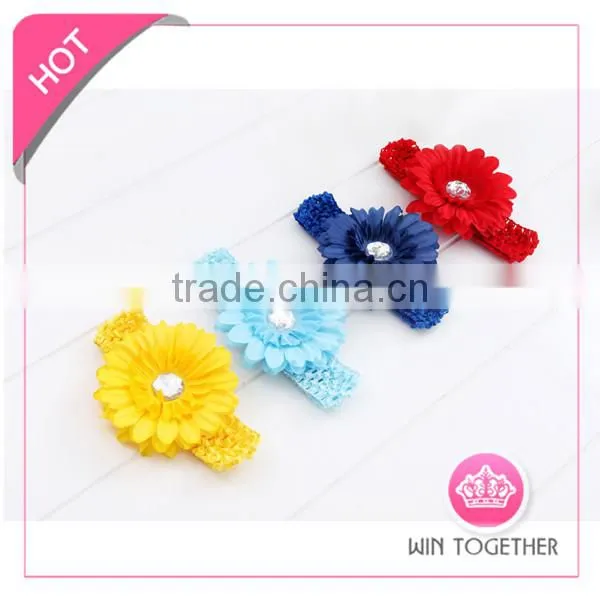 ladies knit crochet flower headband with bow for adults