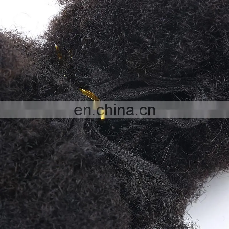Factory Wholesle High Quality Afro Kinky Curl Human Hair Weft Double Drawn