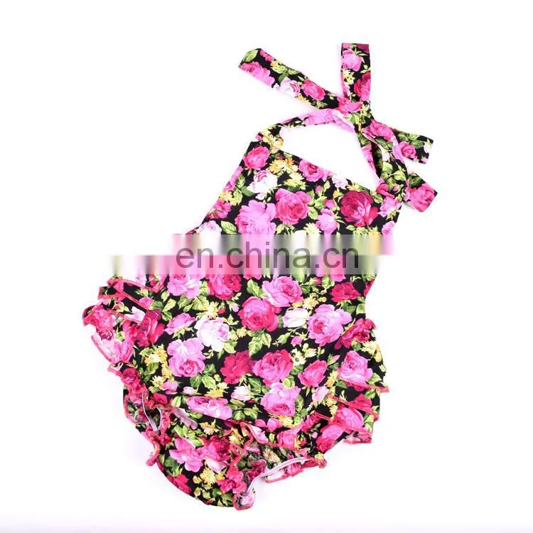 Wholesale girl floral clothes baby kid romper