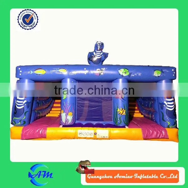 seal world inflatable bouncy castle with slide inside inflatable combo