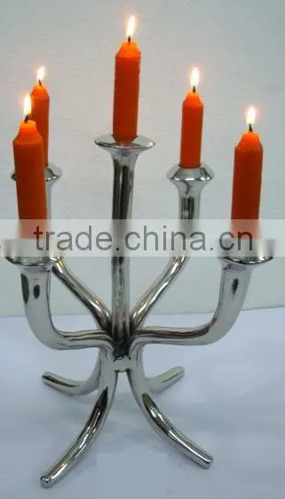 Metal Wedding Candelabra With Silver Finish, Manufacturer Of Candelabra From india