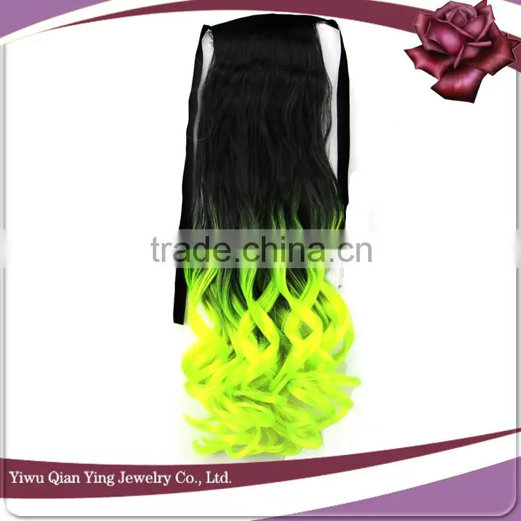 two tone synthetic curly hair band ponytail