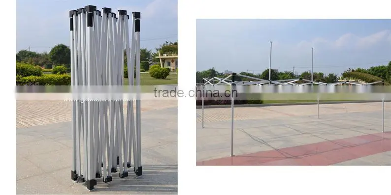40mm Aluminum Fold Tent 10ft X 20 ft With All Metal Connectors, Custom Print Canopy& Valance,1 full wall & 1 half side wall
