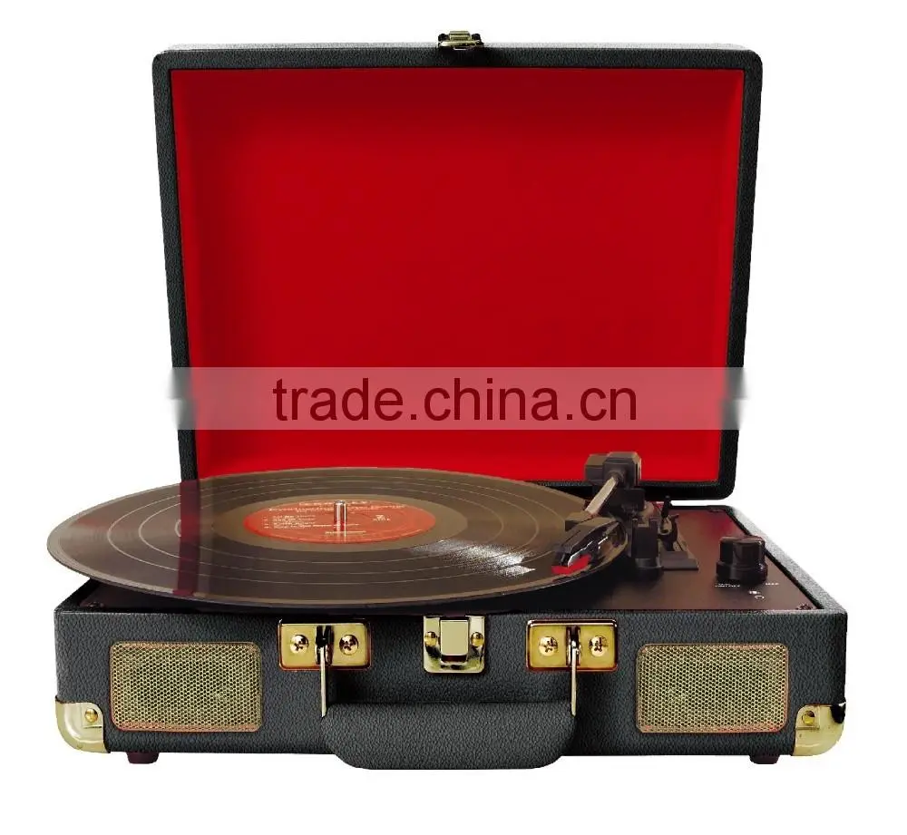 Charming Briefcase Chic!!! Automatic Turntable&Vinyl Record Player