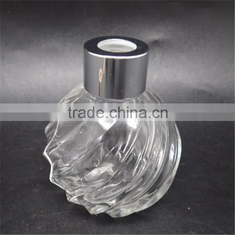 120ml glass material clear color aroma diffuser bottles with aluminum caps
