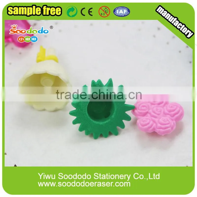 Pretty Flower shaped Puzzle Rubber Eraser for girl
