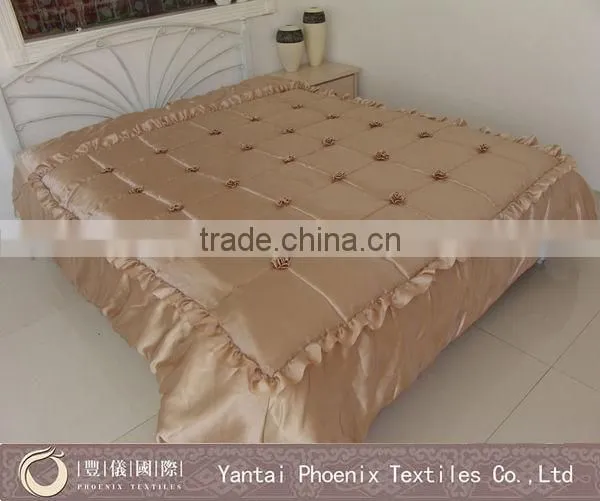 3D hotel satin bedspread set