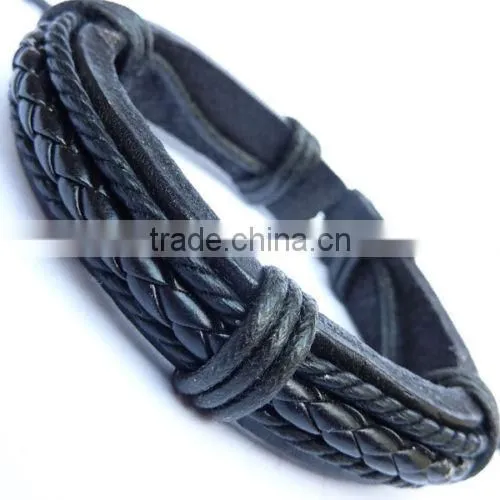 Classic Men genuine leather wristband bracelet