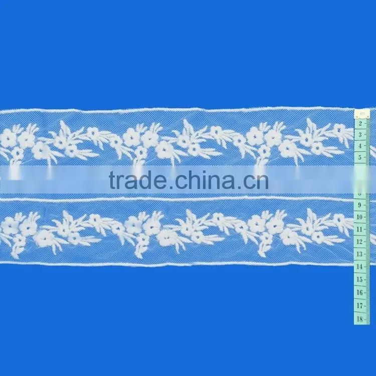 Top quantity New product Embroidery Cotton flower lace collar trims neckline applique on chiffon for Ladies Wear