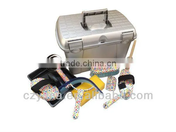 Flower pattern horse grooming set with spray painting grooming box