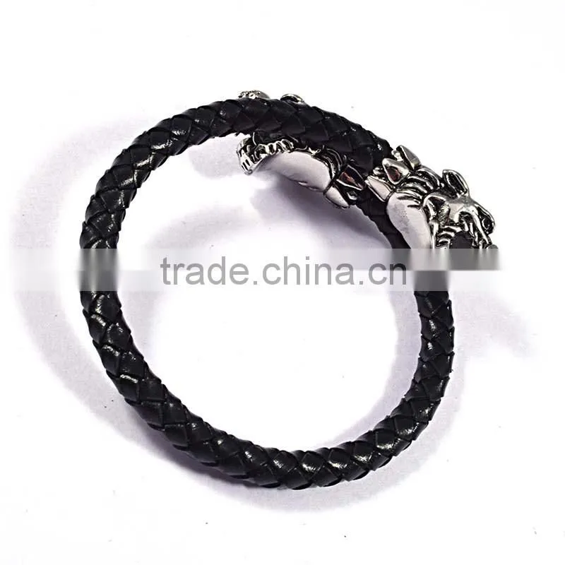 casual mens black cuff bangle bracelet mens braided leather bracelets