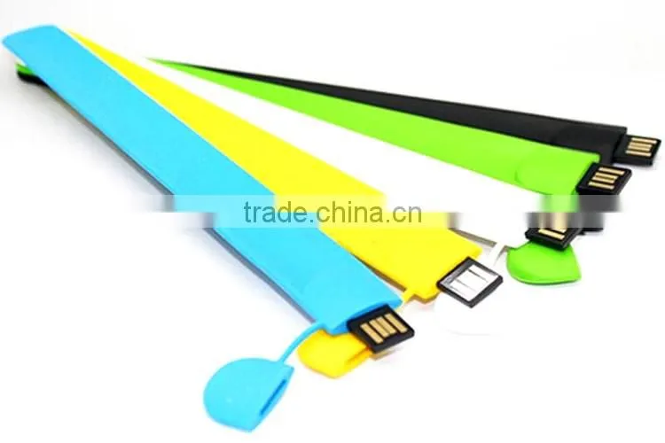 Cheap 4GB 8GB 16GB Red / Yellow Bracelet USB Flash Sticks With Free Logo Custom
