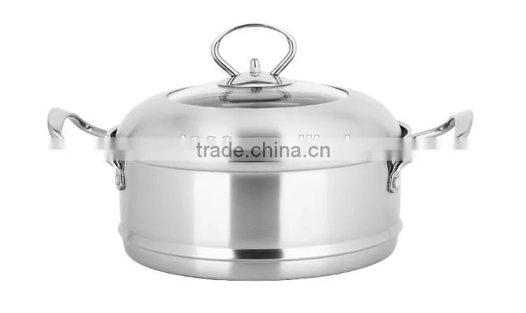 stainless steel two layers steamer pot cookware sets/ milk boiling pot/ sauce pot