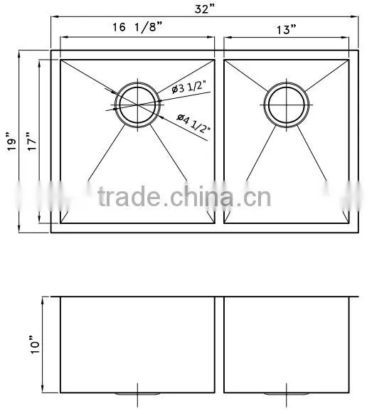 China Manufacturer professional double bowl stainless steel sink