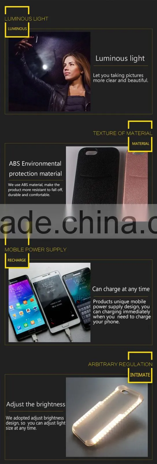 machine making 2016 factory OEM phone cover selfie led phone case galaxy s3 led light case led case for galaxy note 3