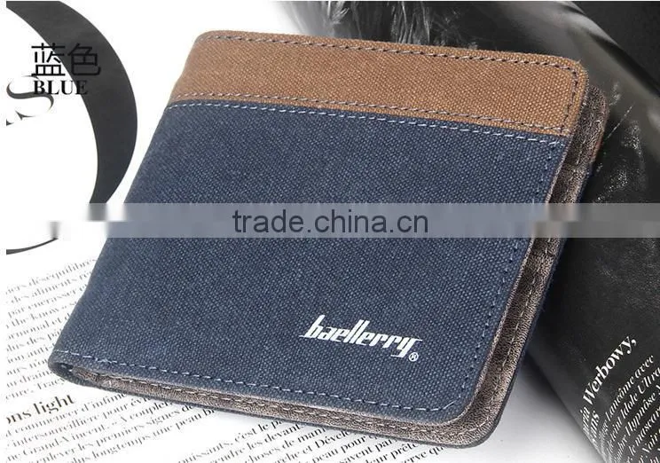 New High Quality Bifold Canvas Wallet Credit Card holder Canvas purse