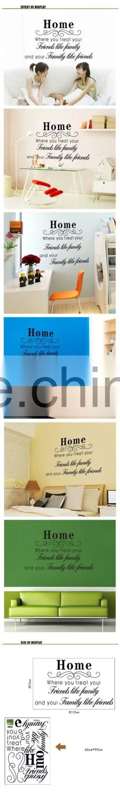 2016 Wallpaper Decor Words Home Decorate PVC Wall Sticker Wholesale