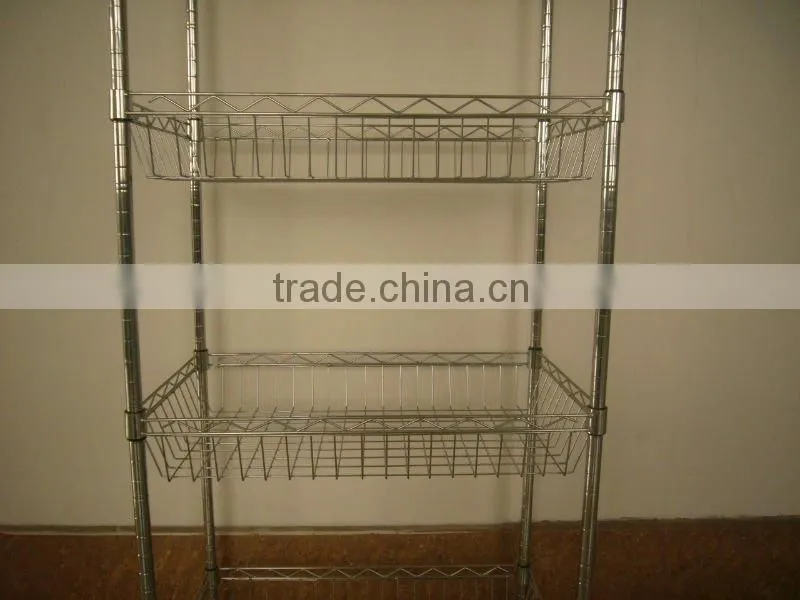 3-layer shopping basket/display stand/wire shelving