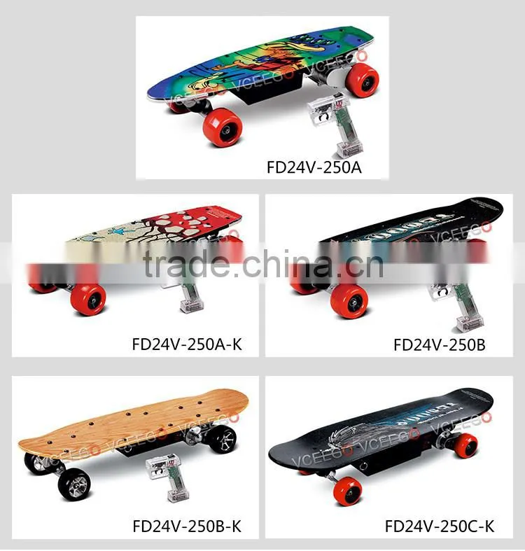 VCEEGO factory Awesome 250w easy to carry electric powered skateboard with brushless motor
