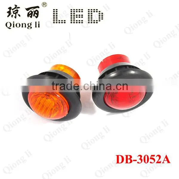 3/4 inch mini round led side marker lights with rubber grommets