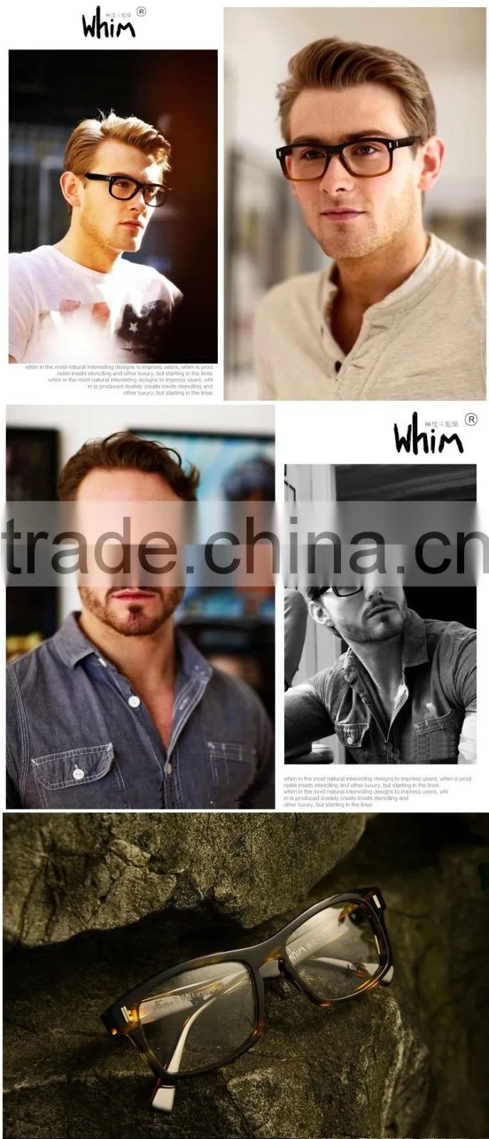 WHIM new product optical frame made in china acetate glasses frame