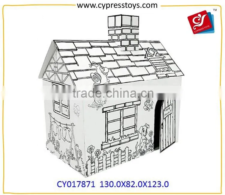 Educational Toy 2016 Drawing Toy Diy Kids Cardboard Toy House