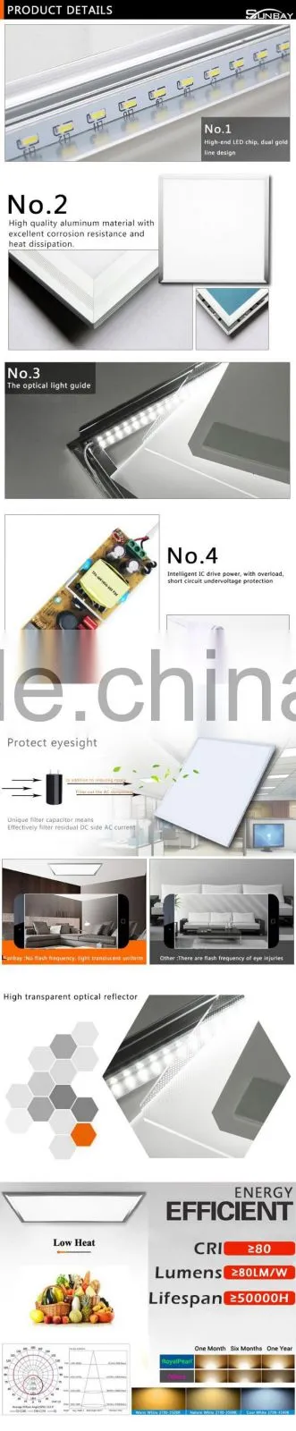 Super Slim High Brightness 36W 40W 48W 600x600 Square LED Panel Light