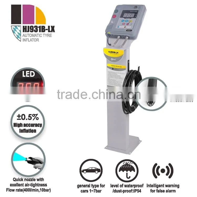 HPMM HJ931B-LX Full Automatic Car Tire Air Inflator LED Display Floor Stand with CE