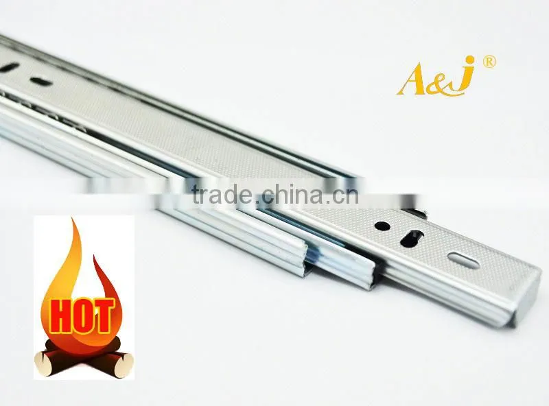 Zinc plated steel full extension soft closing drawer slide ball bearing slide
