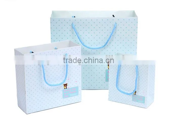 Fancy folded die cut handle offset printing kraft paper bag