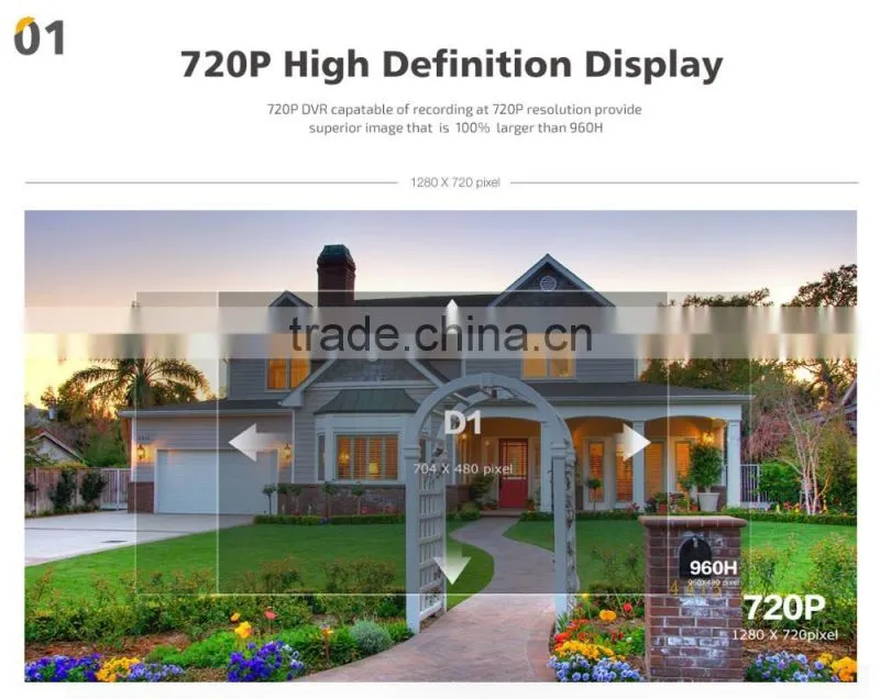 CCTV System 720P DVR 4PCS 1200TVL Weatherproof Outdoor CCTV Camera Home Security System