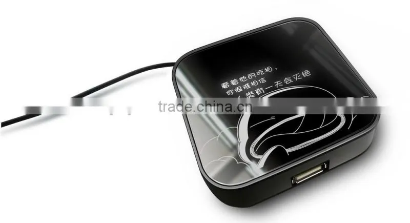 High Speed Mirror Hub USB 2.0 with LED Logo as Promotional Gift