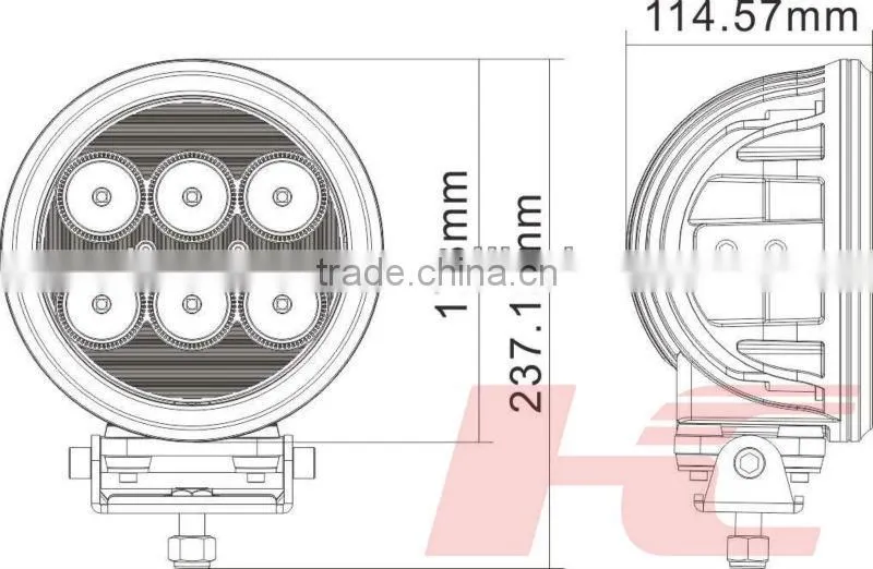 waterproof led work light 12V 24V 60W high itensity LED work light led construction working light