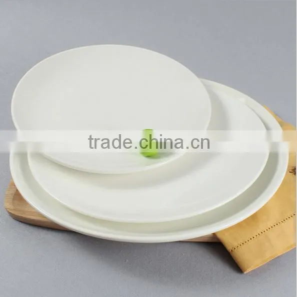 Pure White Circular Hotel Plate Beefsteak Plate Ceramic Tableware HY1671501