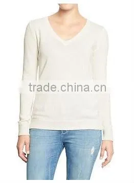 Factory Price Wholesale Women's V Neck Sweater New Design Blank Sweaters