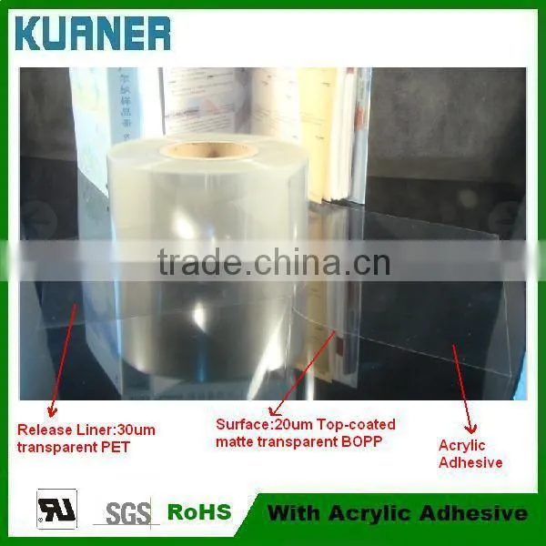 Blank Self adhesive transperant BOPP film in roll