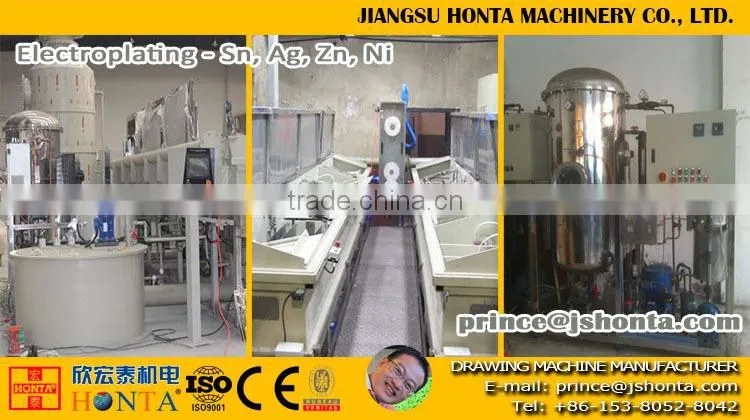10000A tin-on-copper wire electrolytic plating machine and line