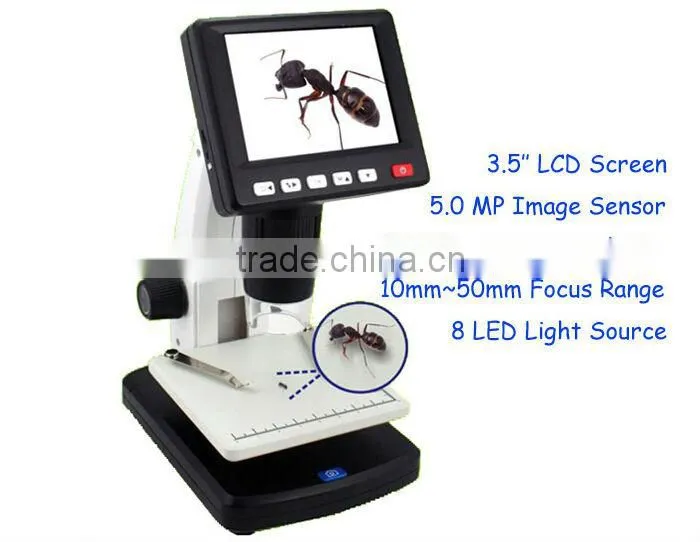 5M 1000X Desktop digital microscope with 3.5'' LCD screen