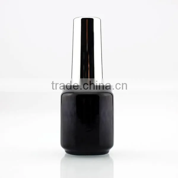 5ml round empty UV gel nail polish bottle with aluminum cap and brush