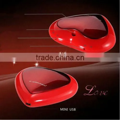 3000mAh Love Style gift Power Bank Hand Warmer Red