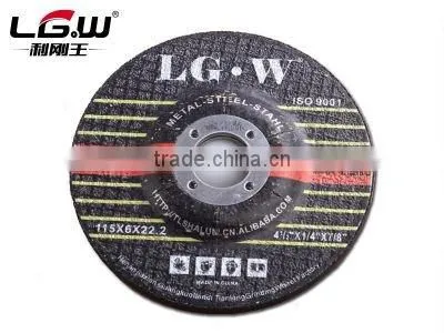 H550 115mm black Resin deoressed center grinding wheel for inox/metal from China factory