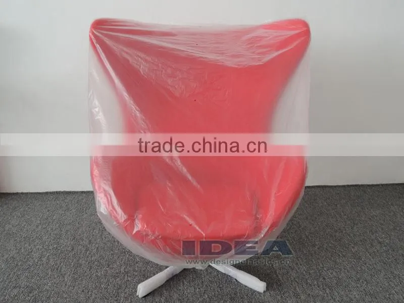 Replica Arne Jacobsen Egg chair - Red Wool Fabric - polished aluminum base