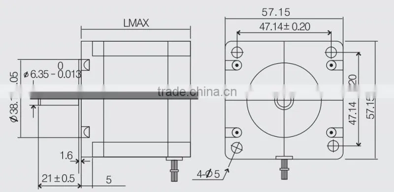 Toauto 57HS09 2 phase 1.8 degree nema 23 stepper drive motor