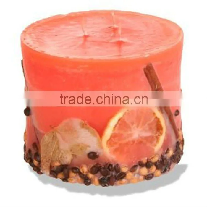 Handmade Romantic Candle Coated with Dried Fruits