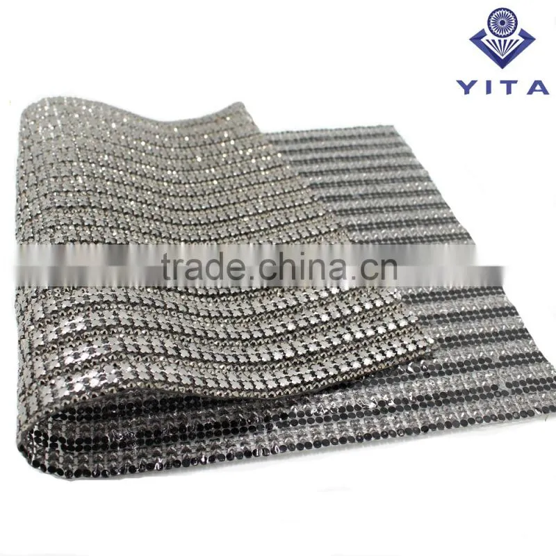 glue back crystal hot fix rhinestone mesh sheet trimming for shoe and cloth